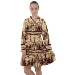 Nation Indian Native Indigenous All Frills Chiffon Dress by Ravend