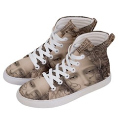 Cyborg Robot Future Drawing Poster Women s Hi-top Skate Sneakers by Ravend