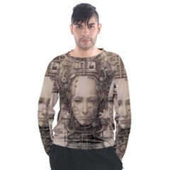 Cyborg Robot Future Drawing Poster Men s Long Sleeve Raglan Tee