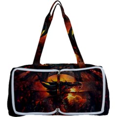 Dragon Art Fire Digital Fantasy Multi Function Bag by Celenk