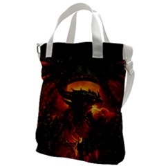 Dragon Art Fire Digital Fantasy Canvas Messenger Bag