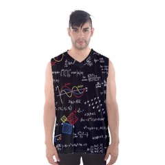 Black Background With Text Overlay Mathematics Formula Board Men s Basketball Tank Top by uniart180623