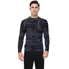 Black Background With Text Overlay Mathematics Trigonometry Men s Long Sleeve Rash Guard by uniart180623