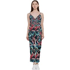 Leaves Leaf Pattern Patterns Colorfu V-neck Camisole Jumpsuit by uniart180623