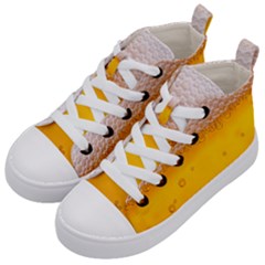 Beer Texture Liquid Bubbles Kids  Mid-top Canvas Sneakers by uniart180623