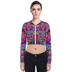 Flower Patterns Abstract Pattern Digital Art Long Sleeve Zip Up Bomber Jacket by uniart180623