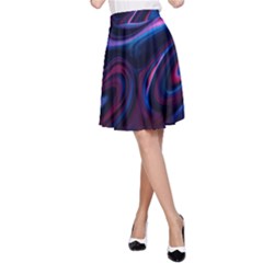 Purple Blue Swirl Abstract A-line Skirt by uniart180623