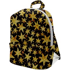 Shiny Glitter Stars Zip Up Backpack by uniart180623