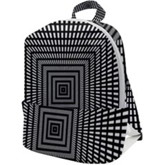 Focus Squares Optical Illusion Zip Up Backpack by uniart180623