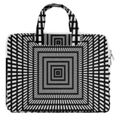 Focus Squares Optical Illusion Macbook Pro 13  Double Pocket Laptop Bag by uniart180623