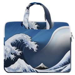 The Great Wave Off Kanagawa Macbook Pro 13  Double Pocket Laptop Bag by Grandong