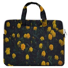 Bloomed Yellow Petaled Flower Plants Macbook Pro 16  Double Pocket Laptop Bag  by artworkshop