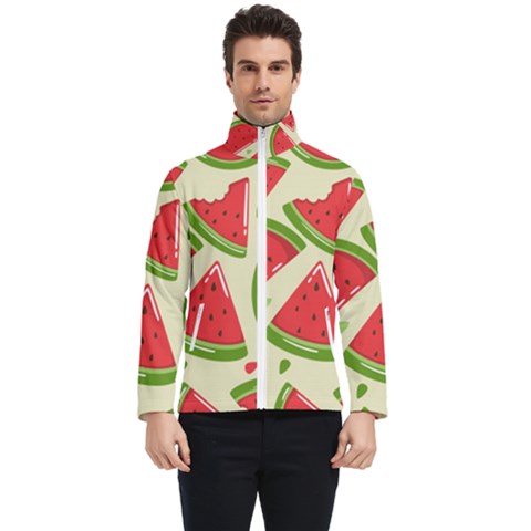 Cute Watermelon Seamless Pattern Men s Bomber Jacket by Simbadda