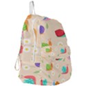 Seamless Pattern Cute Snail With Flower Leaf Foldable Lightweight Backpack View3