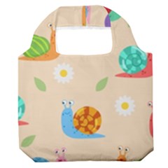 Seamless Pattern Cute Snail With Flower Leaf Premium Foldable Grocery Recycle Bag by Simbadda