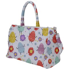 Easter Seamless Pattern With Cute Eggs Flowers Duffel Travel Bag by Simbadda