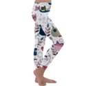 Pattern With Cute Cat Heads Kids  Lightweight Velour Classic Yoga Leggings View3