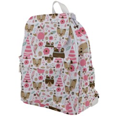 Pink Animals Pattern Top Flap Backpack by Simbadda