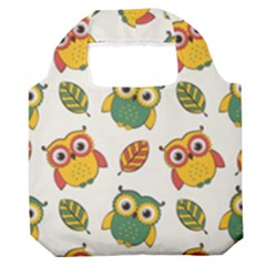 Background-with-owls-leaves-pattern Premium Foldable Grocery Recycle Bag by Simbadda