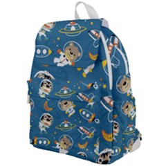 Seamless-pattern-funny-astronaut-outer-space-transportation Top Flap Backpack by Simbadda