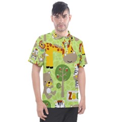 Funny Animals Cartoon Men s Polo Tee by Simbadda