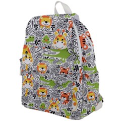 Seamless Pattern With Wildlife Cartoon Top Flap Backpack by Simbadda