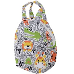 Seamless Pattern With Wildlife Cartoon Travel Backpack by Simbadda