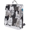 Cute Cat Hand Drawn Cartoon Style Flap Top Backpack View1