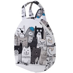 Cute Cat Hand Drawn Cartoon Style Travel Backpack by Simbadda