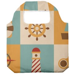 Nautical Elements Collection Foldable Grocery Recycle Bag by Simbadda