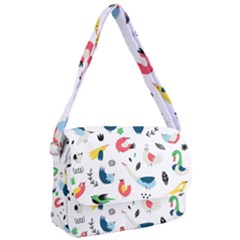 Vector Set Isolates With Cute Bird Scandinavian Style Courier Bag by Simbadda