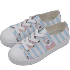 French-bulldog-dog-seamless-pattern Kids  Low Top Canvas Sneakers by Simbadda