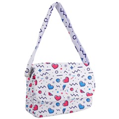 Hearts-seamless-pattern-memphis-style Courier Bag by Simbadda