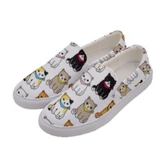 Cat-kitten-seamless-pattern Women s Canvas Slip Ons by Simbadda