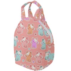 Cute-kawaii-kittens-seamless-pattern Travel Backpack by Simbadda