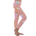 Cute-kawaii-kittens-seamless-pattern Kids  Lightweight Velour Classic Yoga Leggings View3