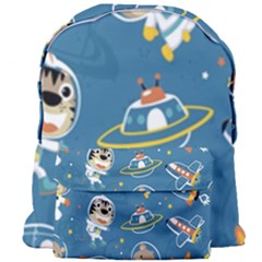 Seamless-pattern-funny-astronaut-outer-space-transportation Giant Full Print Backpack by Simbadda