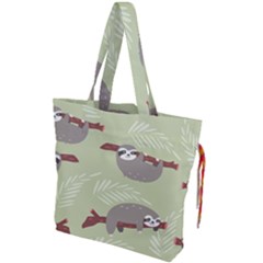 Sloths-pattern-design Drawstring Tote Bag by Simbadda