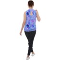 Seamless-pattern-pastel-galaxy-future Mock Neck Chiffon Sleeveless Top View2