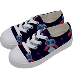 Owl-pattern-background Kids  Low Top Canvas Sneakers by Simbadda