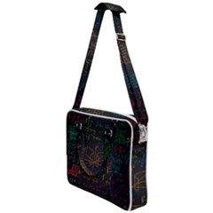 Mathematical-colorful-formulas-drawn-by-hand-black-chalkboard Cross Body Office Bag by Simbadda