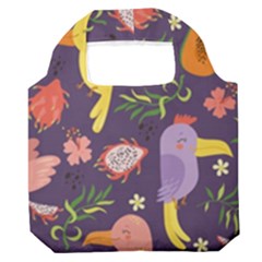 Exotic-seamless-pattern-with-parrots-fruits Premium Foldable Grocery Recycle Bag by Simbadda