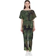 Military-background-grunge---- Batwing Lightweight Chiffon Jumpsuit by Simbadda