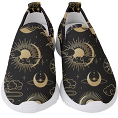 Asian Seamless Pattern With Clouds Moon Sun Stars Vector Collection Oriental Chinese Japanese Korean Kids  Slip On Sneakers by Grandong