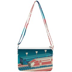 Bridge Transportation Train Toys Double Gusset Crossbody Bag by Grandong