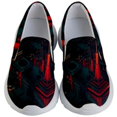 A Dark City Vector Kids Lightweight Slip Ons by Proyonanggan