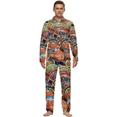 Art Background Bowl Ceramic Color Men s Long Sleeve Velvet Pocket Pajamas Set by Proyonanggan