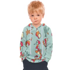 Seahorse Seashell Starfish Shell Kids  Overhead Hoodie by Proyonanggan