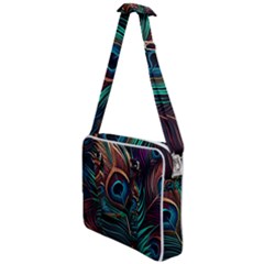 Peacock Feathers Nature Feather Pattern Cross Body Office Bag by pakminggu