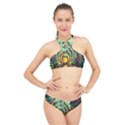 Monkey Tiger Bird Parrot Forest Jungle Style High Neck Bikini Set View1